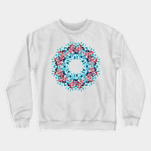 Summer Berry Wreath Kaleidoscope Pattern Crewneck Sweatshirt